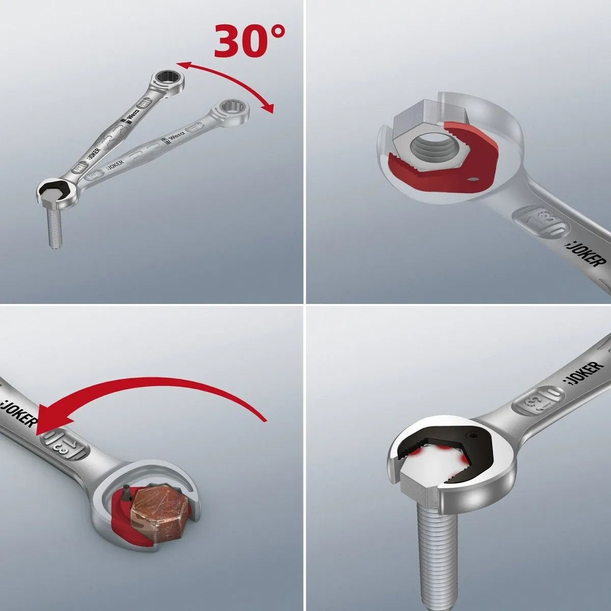 Wera 073284 JOKER Ratchet Combination Spanner 9/16" AF - Image 3