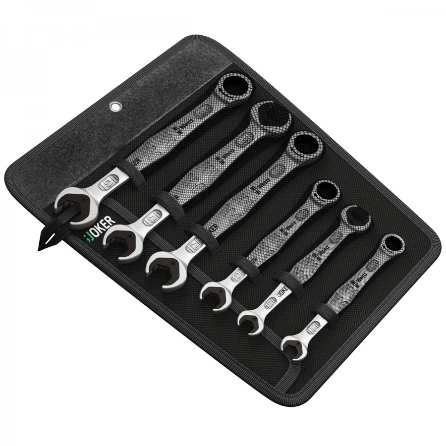 Wera 020022 Joker 6 Piece Ratcheting / Double Open End Spanner Set 10-19mm - Image 3