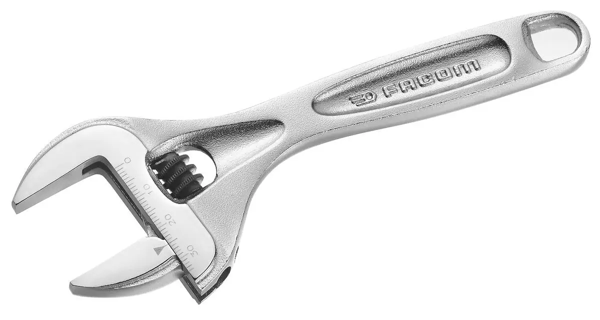 Facom 113AS.6C Thin Lightweight Wide Opening Adjustable Wrench 6"