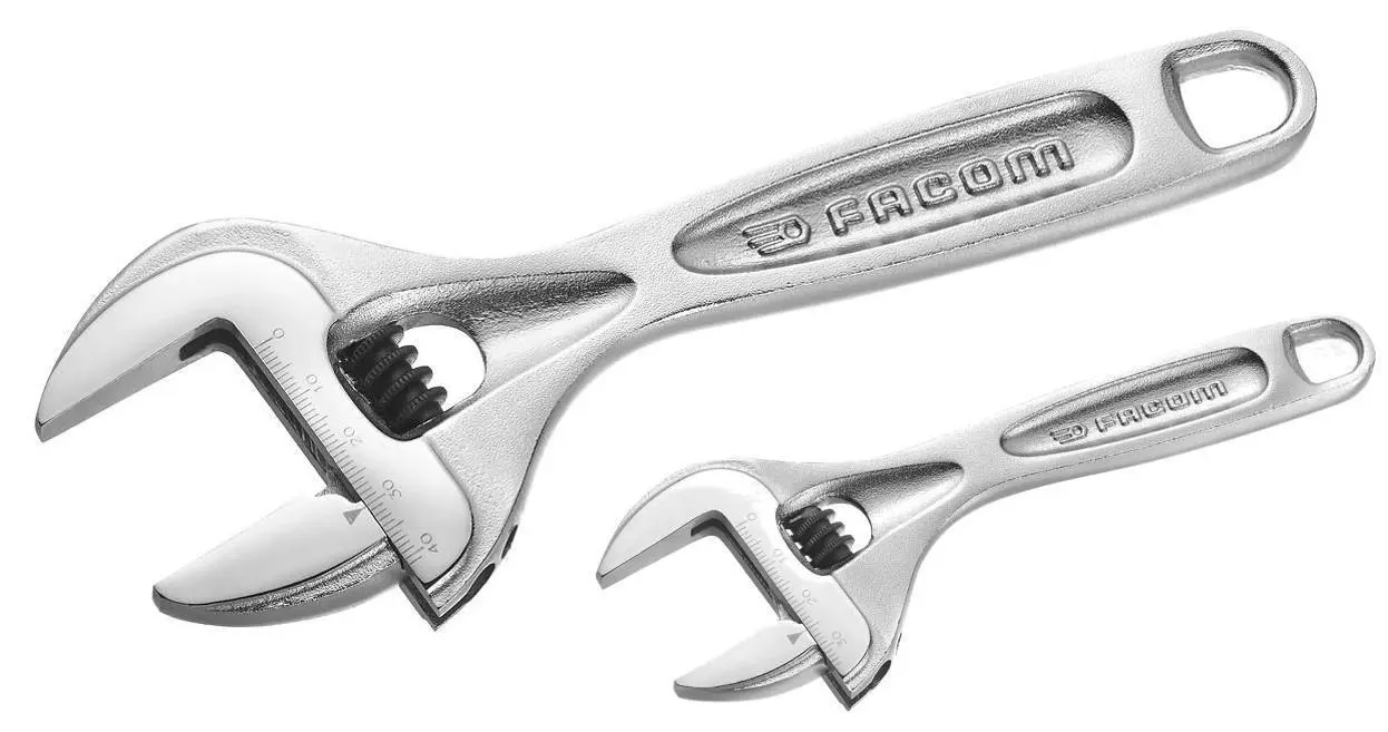 Facom 113AS.SET Thin Wide Opening Adjustable Wrench Set 6" & 8"