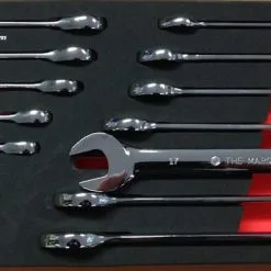 Britool Hallmark BHRWSET12 12 Piece Ratchet Combination Spanner Set In Foam Tray