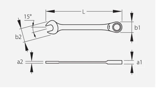 Gedore 7 R Metric Combination Ratchet Spanner Wrench 11mm - Image 2