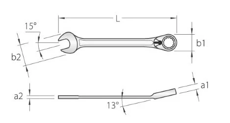 Gedore 7 UR Metric Reversible Ratcheting Combination Spanner Wrench 19mm - Image 2