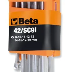 Beta 42N/SC9i 9 Piece Metric Combination Spanner Set Supplied In Storage Clip 8-19mm