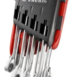 Facom 467.JPU8 Ratcheting Combination Spanner Set 5/16" - 3/4" AF