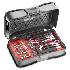 Facom 467BS.BOX Ultra Compact Ratchet Spanner, Socket And Bit Set