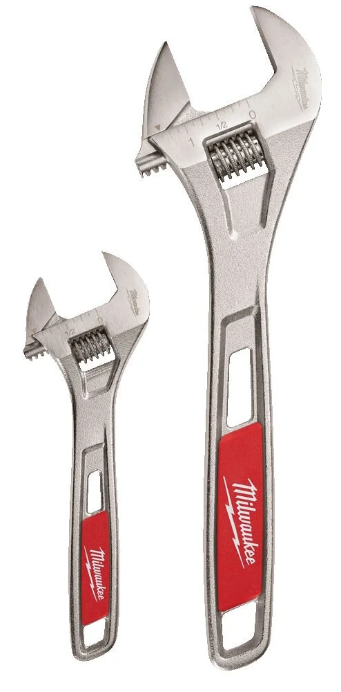 Milwaukee 48227400 2 Piece Adjustable Spanner Wrench Set 150 / 250mm