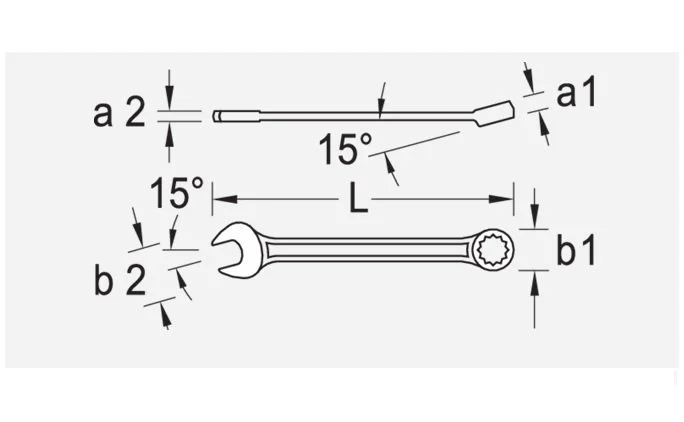 Gedore 7 Series Metric Combination Spanner Wrench 6mm - Image 2