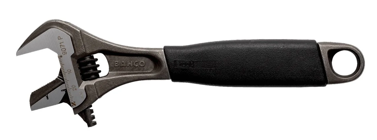 Bahco 9073P Black Finish Comfort Grip Adjustable Wrench With Reversible Jaw 12" - Image 2