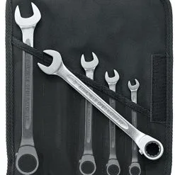 Stahlwille 17/5 5 Piece Ratcheting Combination Spanner Set In Tool Roll 8-19mm