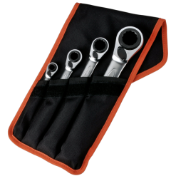 Bahco S4RM/4T 4 Piece Reversible 4-in-1 Ratchet Spanner Set