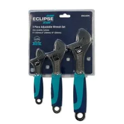 Eclipse SFADJW3PS 3 Piece Soft Grip Adjustable Spanner Wrench Set 150, 200 &amp; 250mm