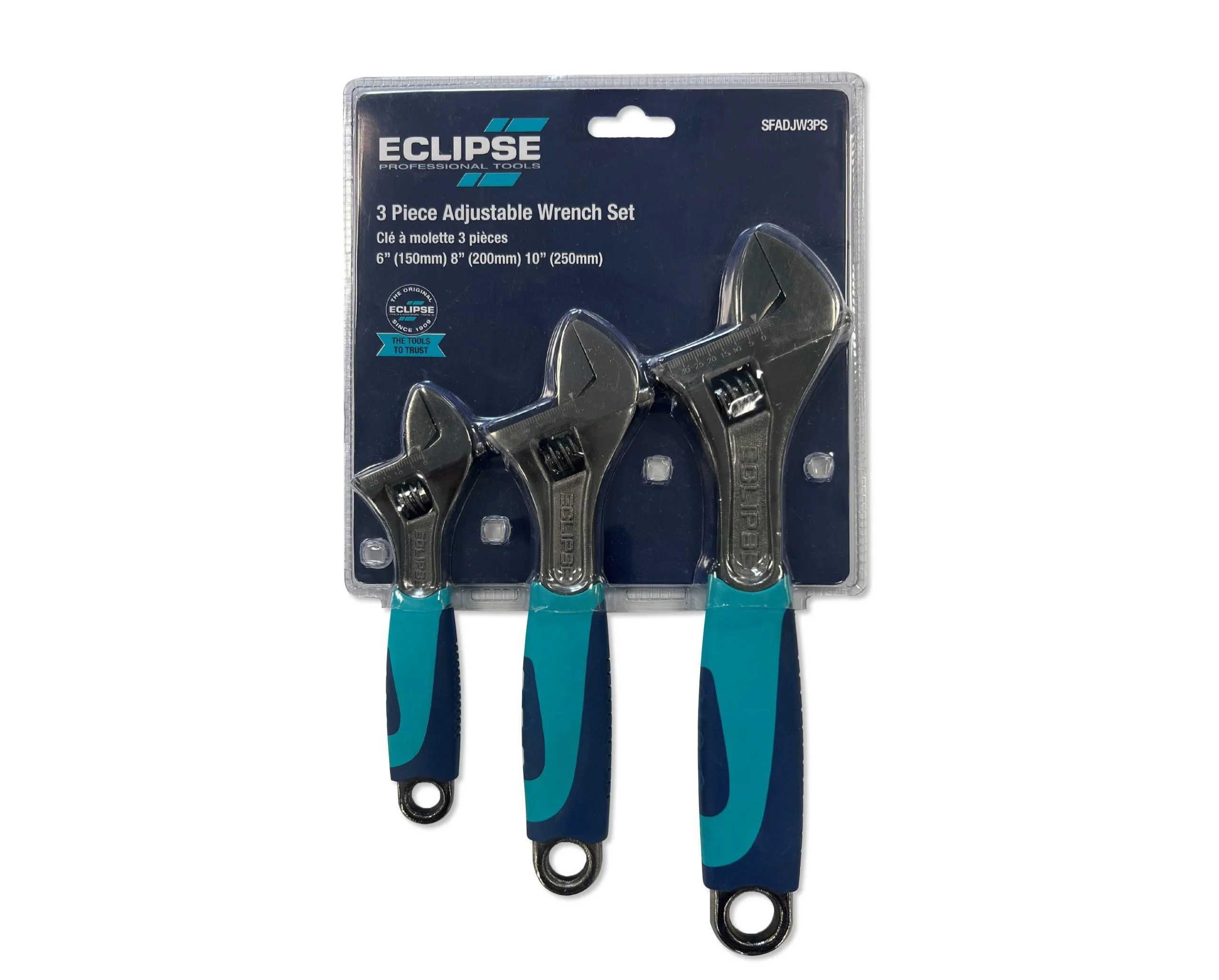 Eclipse SFADJW3PS 3 Piece Soft Grip Adjustable Spanner Wrench Set 150, 200 & 250mm