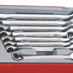Teng TT6508R Metric Ratcheting Combination Spanner Set In Tool Box Tray