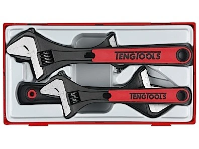 Teng TTADJ04 4 Pce Adjustable Spanner/Wrench Set 6", 8", 10" & 8" Wide Jaw In Tool Box Tray