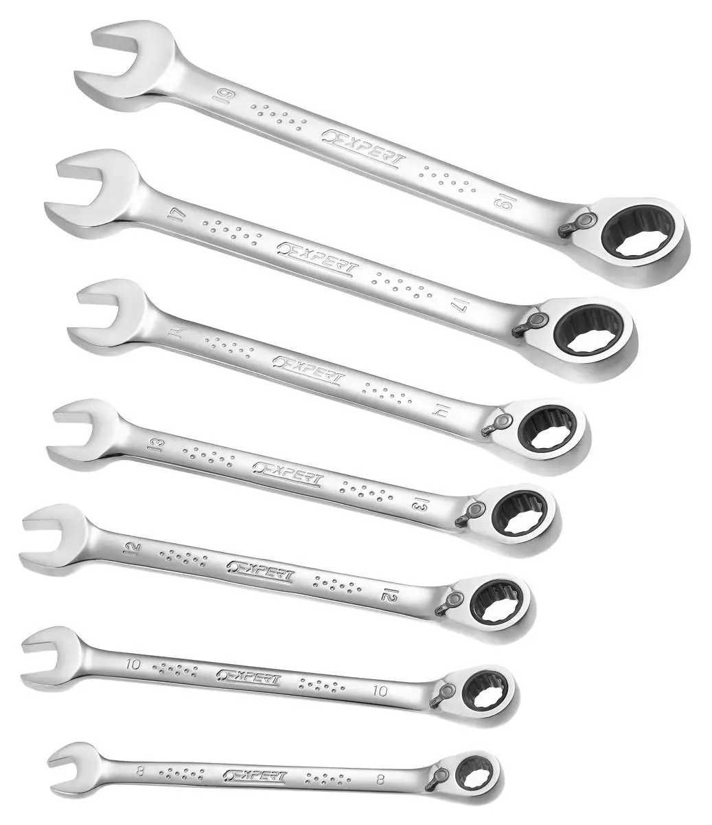 Expert By Facom E111107 7 Piece Metric Ratcheting Combination Spanner Set 8-19mm - Image 2